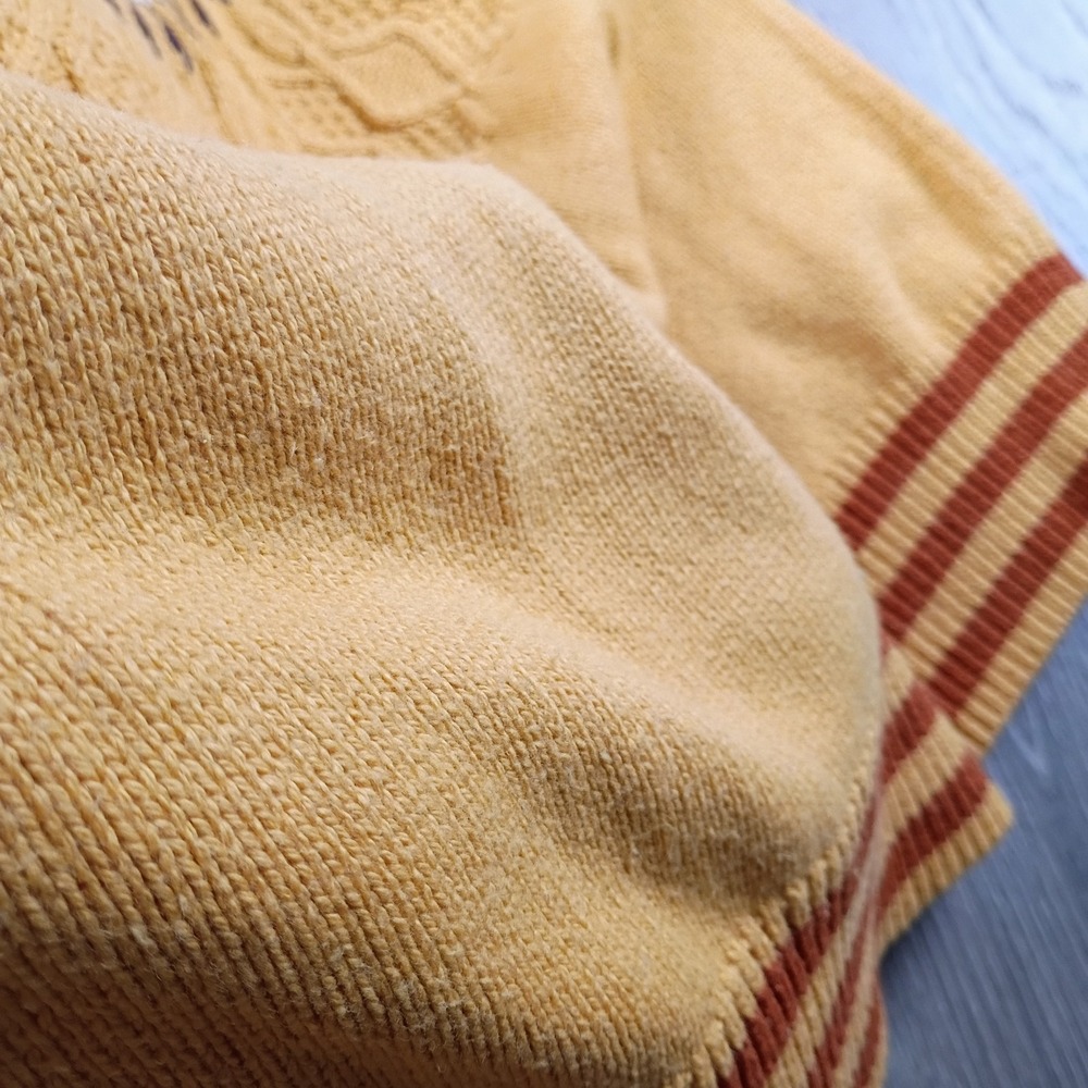 Sundance Women's Sz S Yellow Sweater Fair Isle Nordic Boho Cotton Wool Blend - Picture 8 of 11